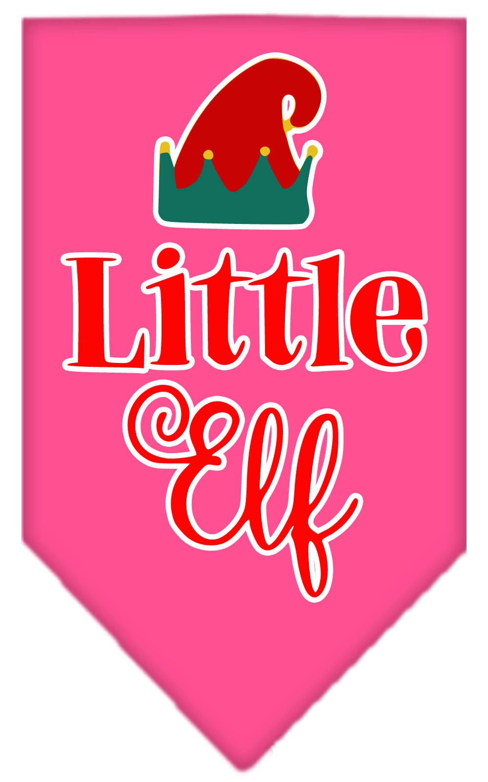 Little Elf Screen Print Bandana Bright Pink Large